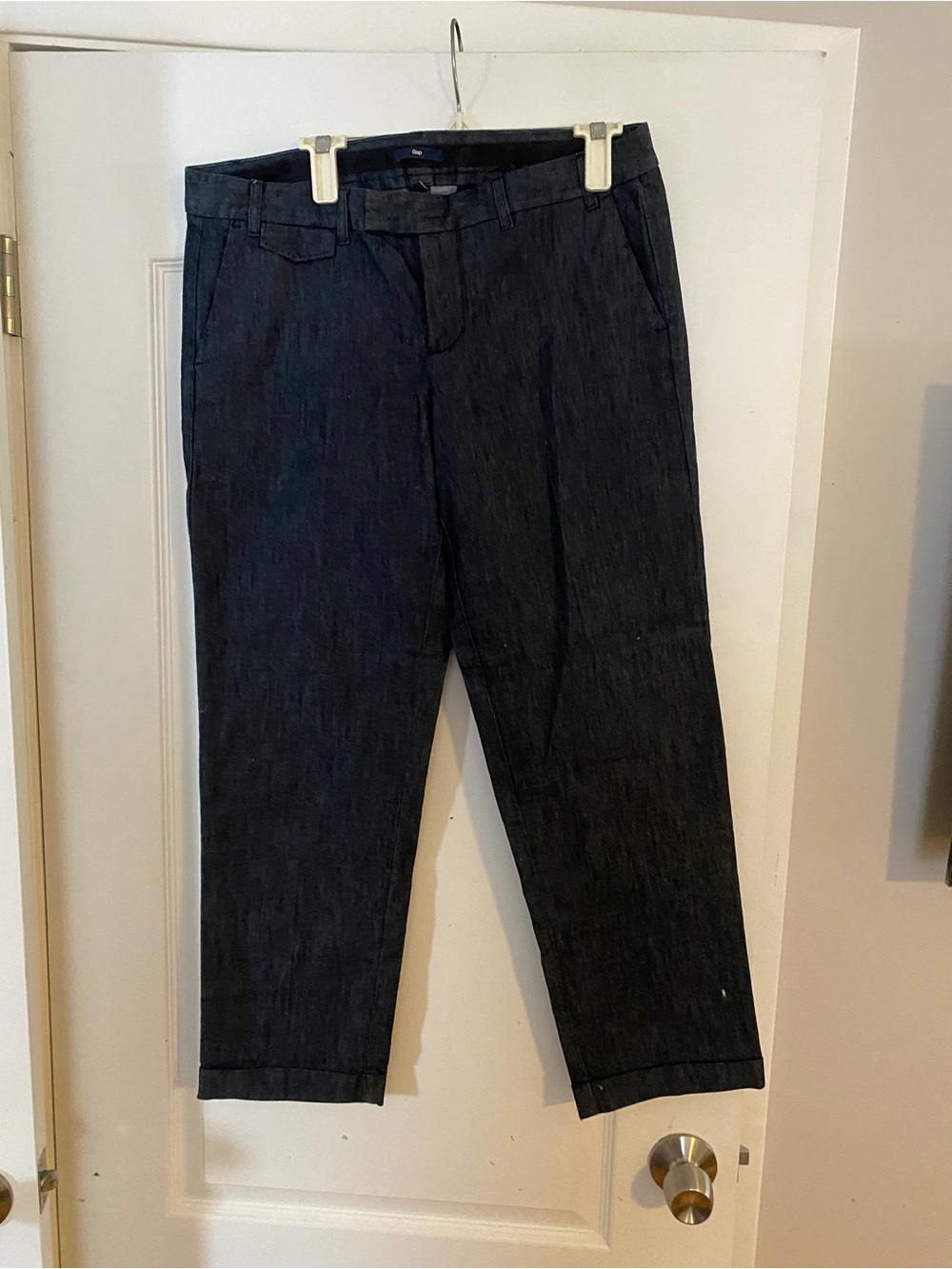 GAP women’s Straight Cropped Jeans in Dark Indigo X Long